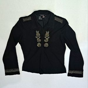 Rampage Blouse with Embroidered Sequence Size M